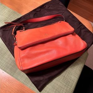 Kate Spade Cobble Hill “Toddy” Adjustable Shoulder Bag Papaya Pebbled Leather